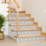 6" X 6" Black and White Lil Daisy Peel and Stick Removable Tiles - Homeroots