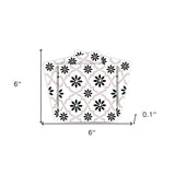 6" X 6" Black and White Lil Daisy Peel and Stick Removable Tiles - Homeroots