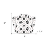 8" X 8" Black and White Lil Daisy Peel and Stick Removable Tiles - Homeroots