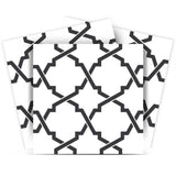 8" X 8" Black and White Prism Peel and Stick Removable Tiles - Homeroots