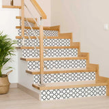 8" X 8" Black and White Prism Peel and Stick Removable Tiles - Homeroots