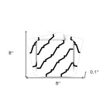 8" X 8" Black and White XL Prism Peel and Stick Removable Tiles - Homeroots