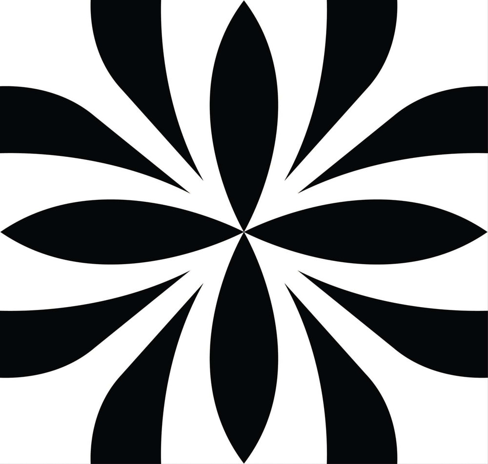5" X 5" Black and White Colla Peel and Stick Removable Tiles - Homeroots