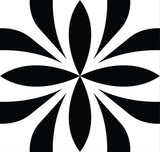 5" X 5" Black and White Colla Peel and Stick Removable Tiles - Homeroots