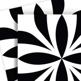 8" X 8" Black and White Colla Peel and Stick Removable Tiles - Homeroots