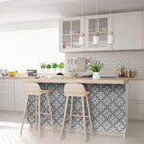 5" X 5" White and Black Cross Peel and Stick Removable Tiles - Homeroots