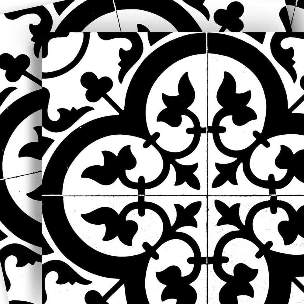 4" X 4" Black and White Roka Peel and Stick Removable Tiles - Homeroots