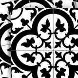 4" X 4" Black and White Roka Peel and Stick Removable Tiles - Homeroots