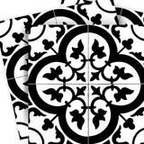 5" X 5" Black and White Roka Peel and Stick Removable Tiles - Homeroots