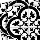 6" X 6" Black and White Roka Peel and Stick Removable Tiles - Homeroots