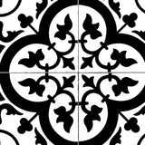 8" X 8" Black and White Roka Peel and Stick Removable Tiles - Homeroots