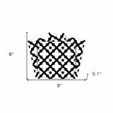 8" X 8" Black and White Dia Peel and Stick Removable Tiles - Homeroots