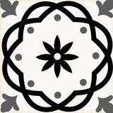 5" X 5" Black and White Rolla Peel and Stick Removable Tiles - Homeroots