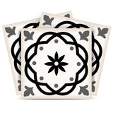 8" X 8" Black and White Rolla Peel and Stick Removable Tiles - Homeroots