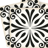 4" X 4" Black and White Flo Peel and Stick Removable Tiles - Homeroots