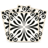 5" X 5" Black and White Flo Peel and Stick Removable Tiles - Homeroots