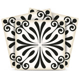 6" X 6" Black and White Flo Peel and Stick Removable Tiles - Homeroots
