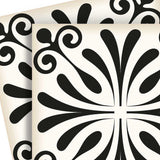 7" X 7" Black and White Flo Peel and Stick Removable Tiles - Homeroots