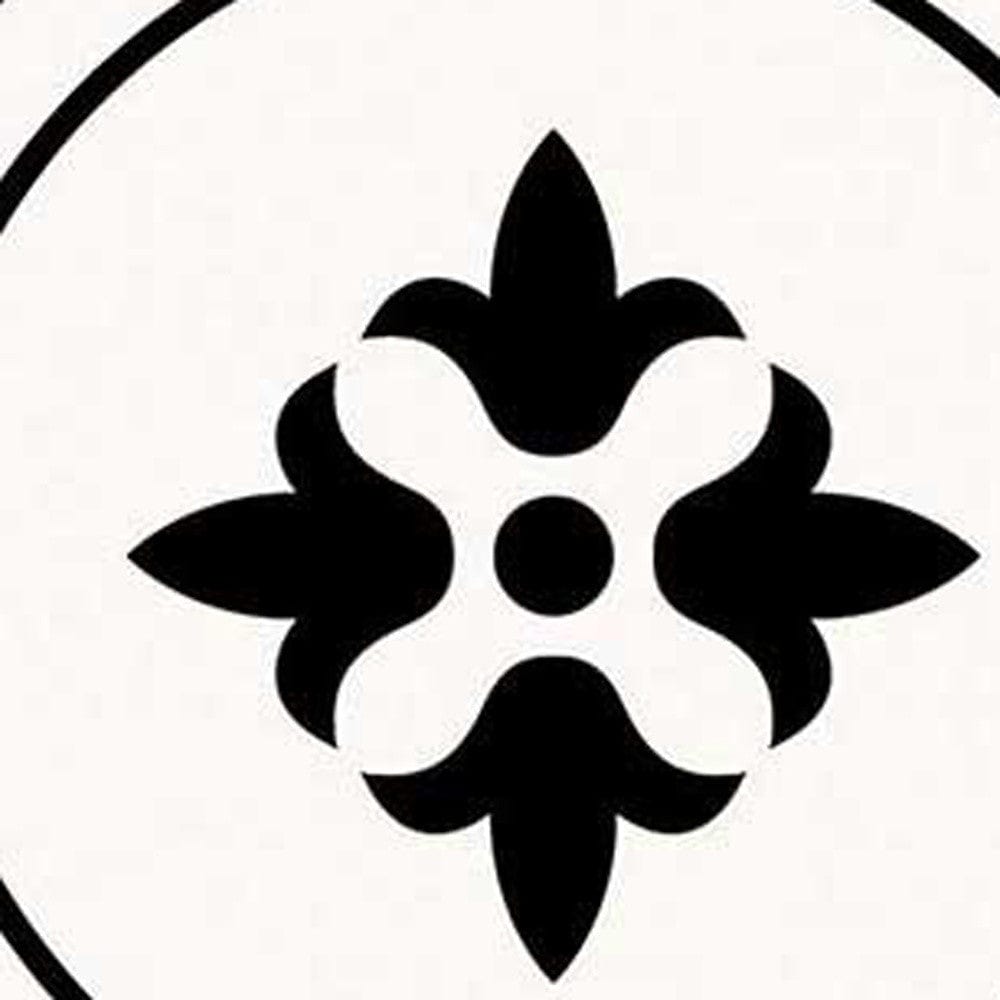 4" X 4" Black and White Rosa Peel and Stick Removable Tiles - Homeroots