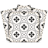 5" X 5" Black and White Rosa Peel and Stick Removable Tiles - Homeroots