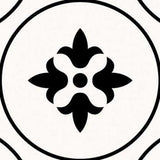 7" X 7" Black and White Rosa Peel and Stick Removable Tiles - Homeroots