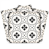 7" X 7" Black and White Rosa Peel and Stick Removable Tiles - Homeroots