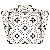8" X 8" Black and White Rosa Peel and Stick Removable Tiles - Homeroots