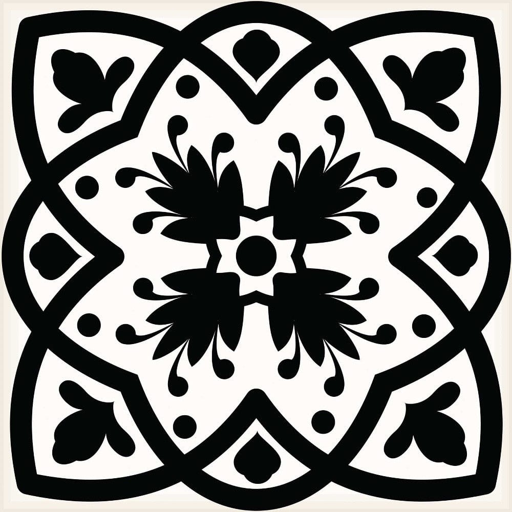 5" X 5" Black White and Gray Bella Peel and Stick Tiles - Homeroots - Flyclothing LLC