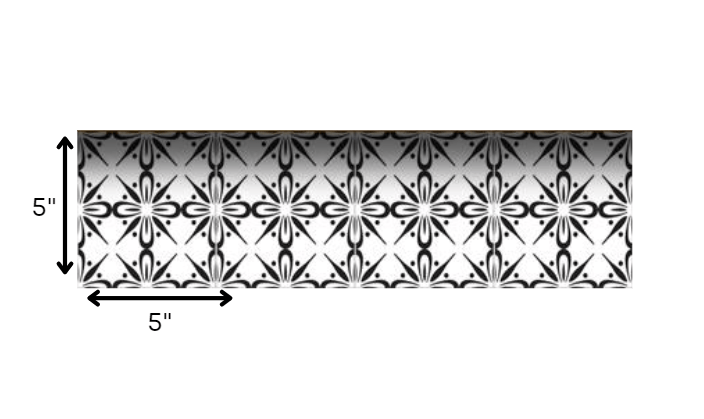 5" X 5" Black and White Quattra Peel and Stick Removable Tiles - Homeroots