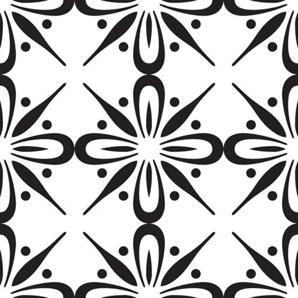 5" X 5" Black and White Quattra Peel and Stick Removable Tiles - Homeroots