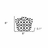 8" X 8" Black and White Pinna Peel and Stick Removable Tiles - Homeroots