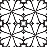 5" X 5" Black and White Clove Peel and Stick Removable Tiles - Homeroots