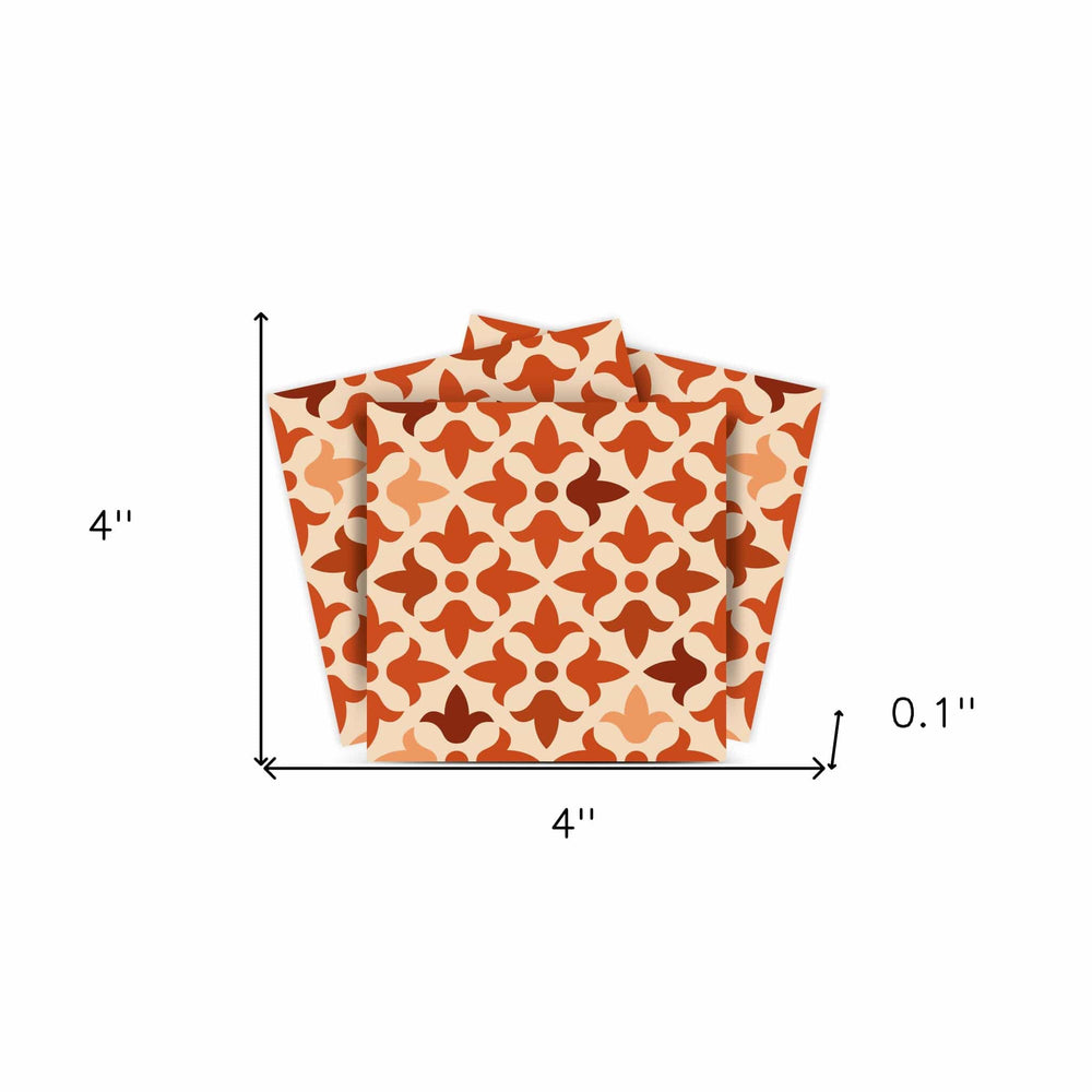 4" X 4" Terra Cotta Tango Peel and Stick Tiles - Homeroots - Flyclothing LLC