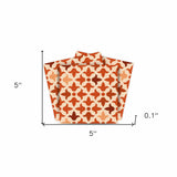 5" X 5" Terra Cotta Tango Peel and Stick Tiles - Homeroots - Flyclothing LLC