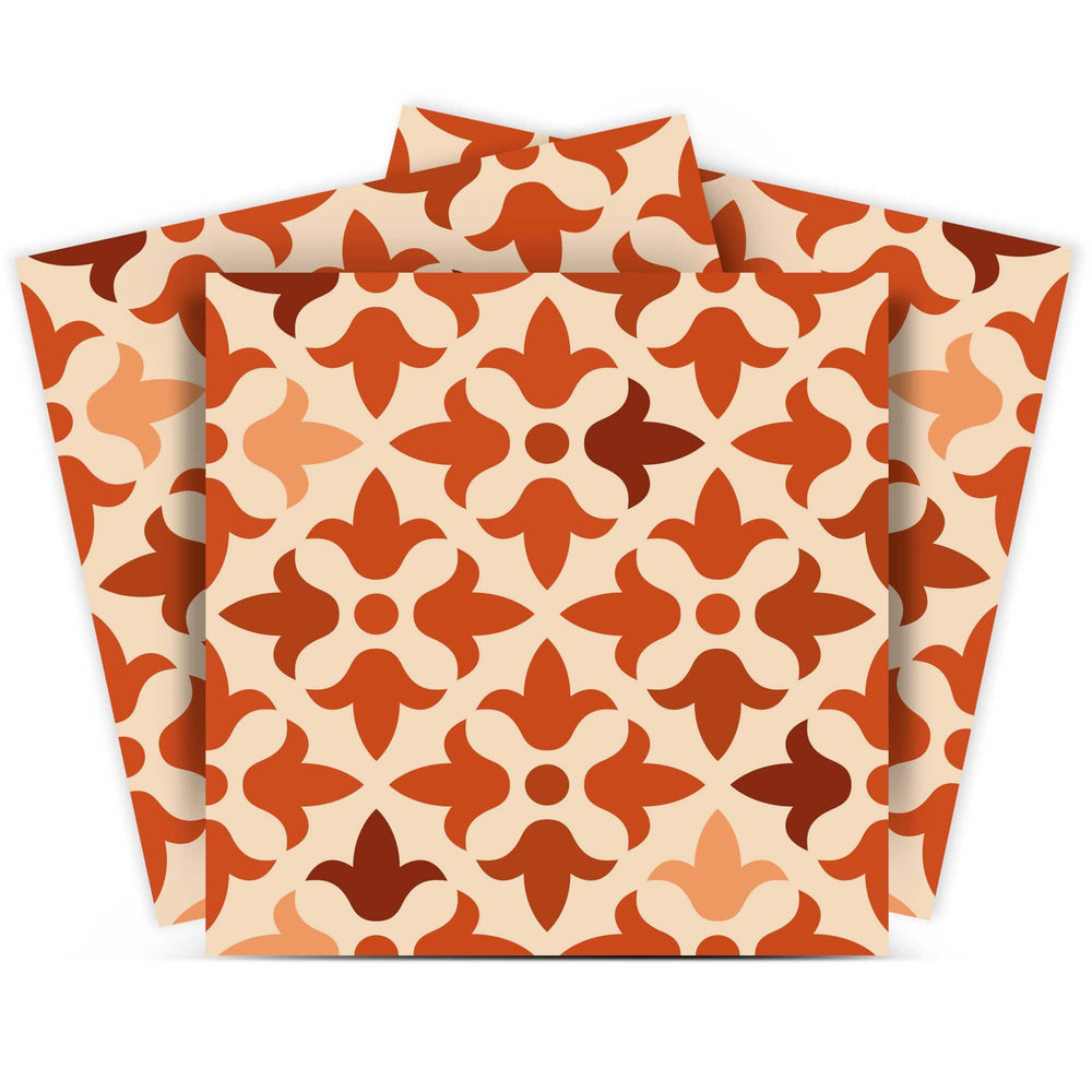 7" X 7" Terra Cotta Tango Peel and Stick Tiles - Homeroots - Flyclothing LLC