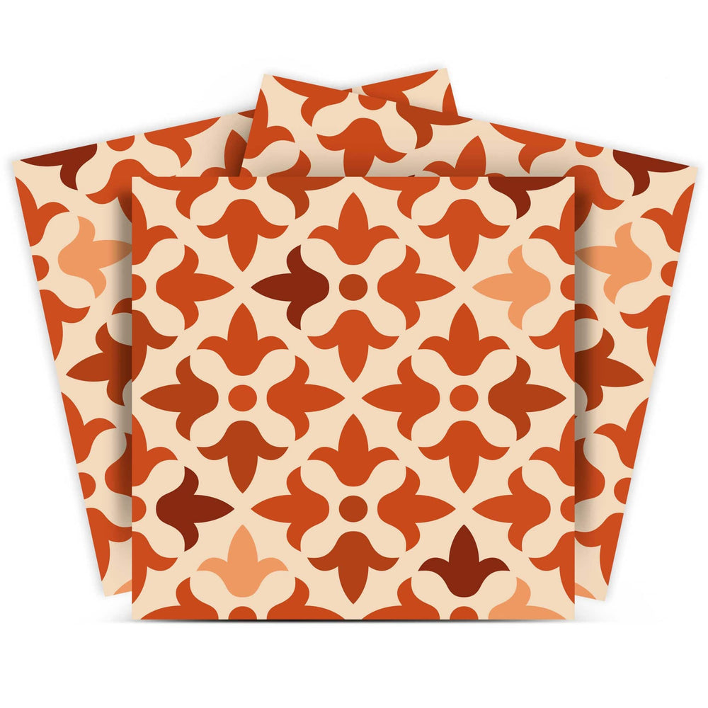 7" X 7" Terra Cotta Tango Peel and Stick Tiles - Homeroots - Flyclothing LLC