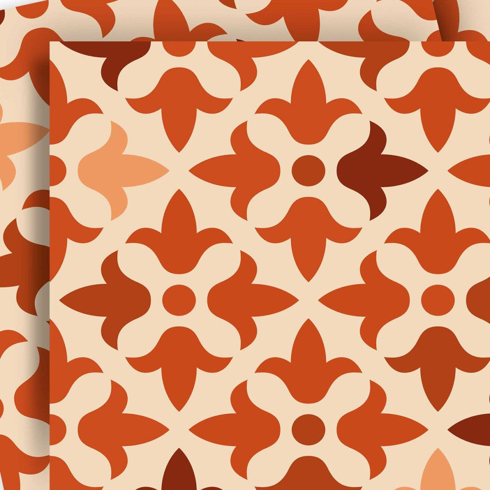 8" X 8" Terra Cotta Tango Peel and Stick Tiles - Homeroots - Flyclothing LLC