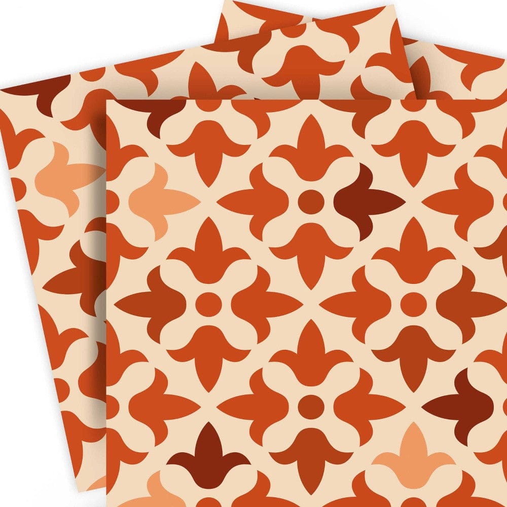 8" X 8" Terra Cotta Tango Peel and Stick Tiles - Homeroots - Flyclothing LLC