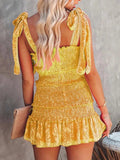 Smocked Wide Strap Mini Cami Dress - Trendsi - Flyclothing LLC