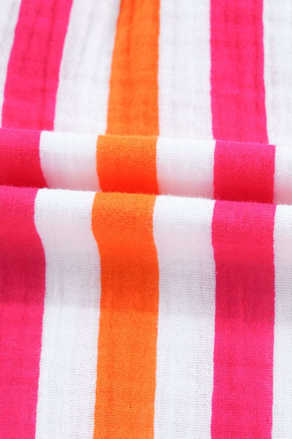 Striped Notched Flounce Sleeve Blouse - Trendsi - Flyclothing LLC