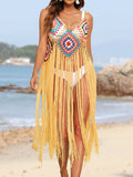 Fringe Spaghetti Strap Cover-Up - Trendsi - Flyclothing LLC