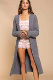 POL Berber fleece Tie Front Tunic Cardigan with Pockets - Trendsi - Flyclothing LLC