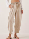 Full Size Drawstring Cropped Jogger Pants Plus Size - Trendsi - Flyclothing LLC