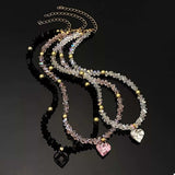 Pearl & Heart Pendant Necklace - Trendsi - Flyclothing LLC