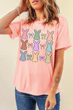 Dotty Bunny Bow Graphic Short Sleeve T-Shirt - Trendsi - Flyclothing LLC