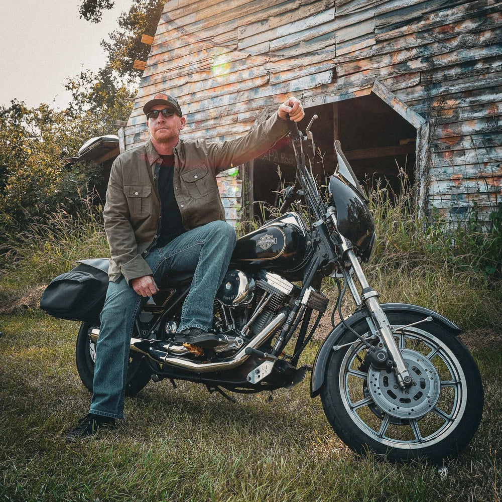 Sargeant - Mens Green Armored Flannel - Unik Just for Bikers - Flyclothing LLC