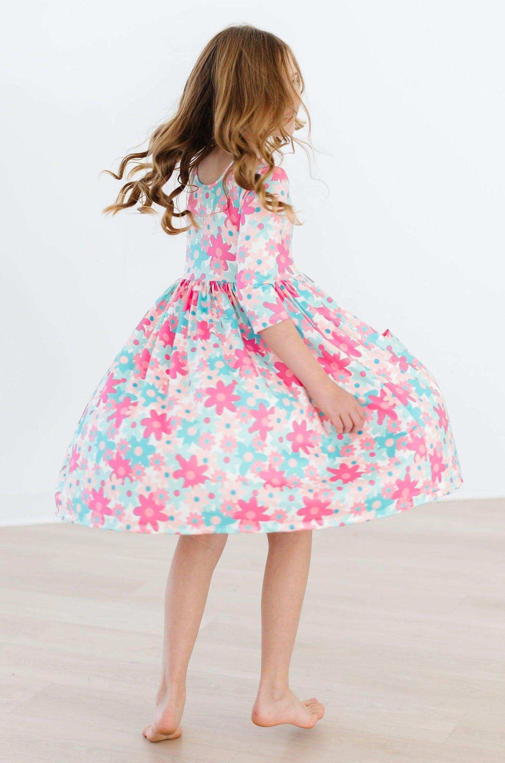 Petal Perfection 3/4 Sleeve Pocket Twirl Dress - Mila & Rose ® - Flyclothing LLC