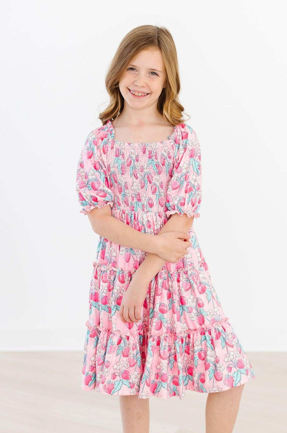 SALE Strawberry Shortcake Smocked Ruffle Dress - Mila & Rose ® - Flyclothing LLC