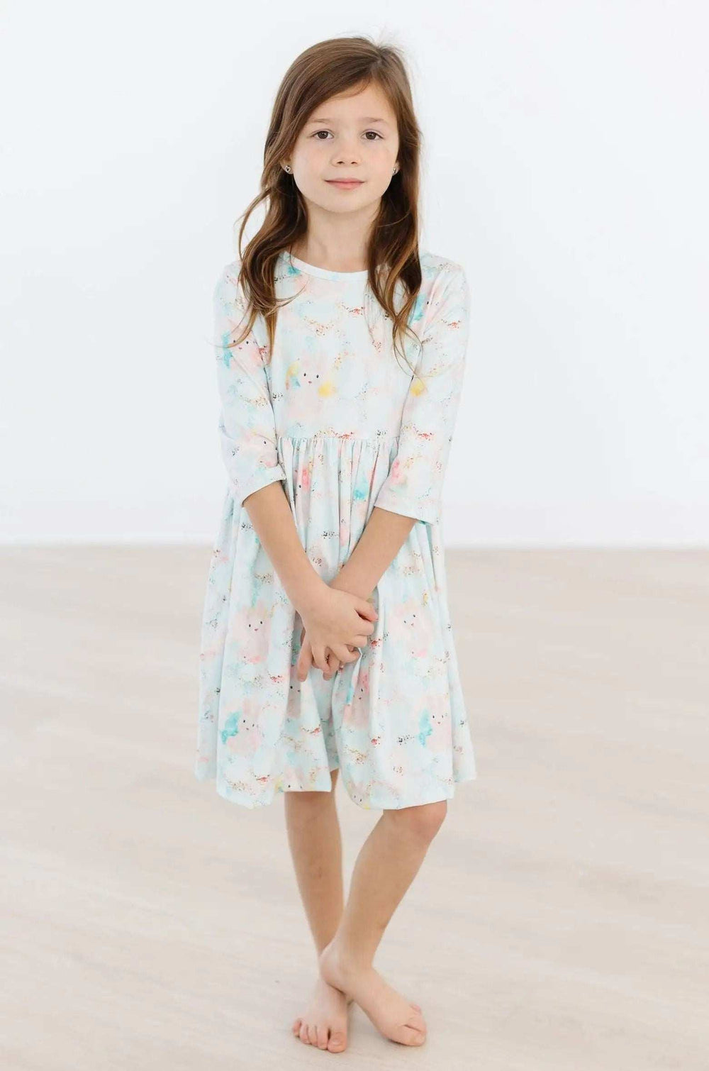 Bunny Dreams 3/4 Sleeve Pocket Twirl Dress - Mila & Rose ® - Flyclothing LLC