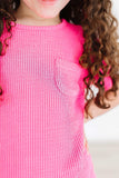 Neon Pink Scrunchy Pocket Tee - Mila & Rose ® - Flyclothing LLC